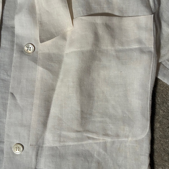 Bergdorf Goodman white Short Sleeve Button-Up Shirt - Picture 7 of 8